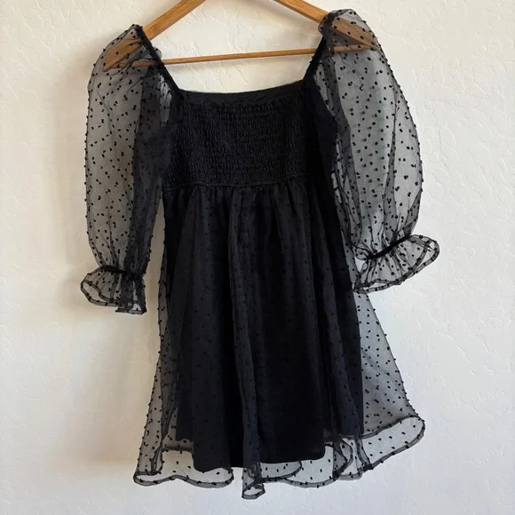 Allison + Kelly Black Babydoll mini dress, Size XS, party , romantic - Picture 3 of 9